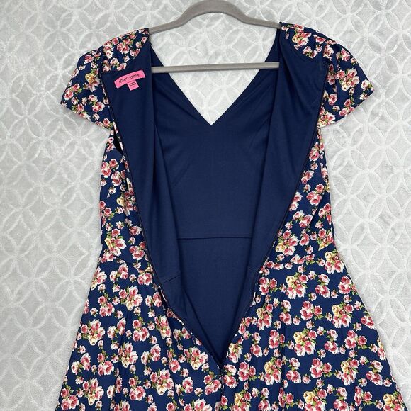 Betsey Johnson Ditsy Floral Dress 12 Blue Garden Party Bloomcore Twee Feminine - Picture 8 of 12